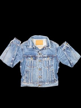 American Eagle Denim Trucker Jacket Womens XS Blue Jean Casual Streetwear Hippie